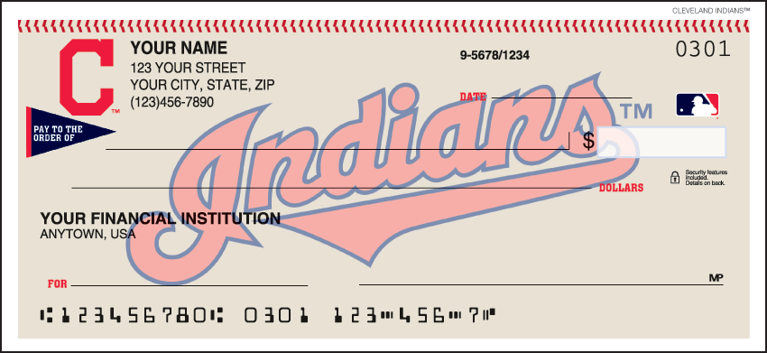 Cleveland Indians Pro Sports Duplicate Checks 1 Box