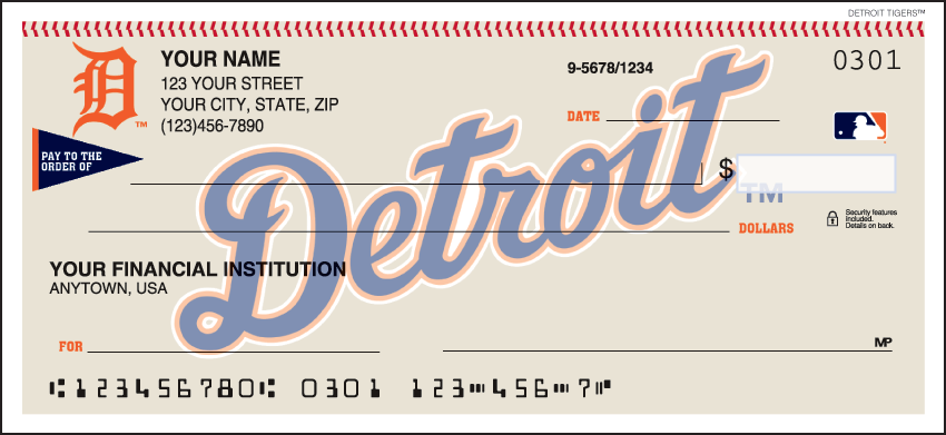 Detroit Tigers Pro Sports Duplicate Checks 1 Box