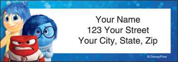 Disney/Pixar Inside Out Address Labels | Designer Checks