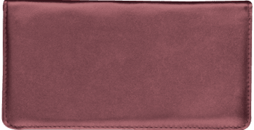 Enlarged view of burgundy side tear checkbook cover