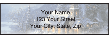 thomas kinkade churches address labels - click to preview