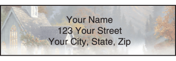 thomas kinkade churches address labels - click to preview