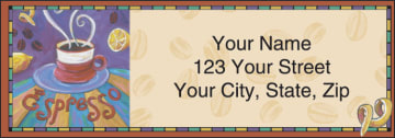 cup o' java address labels - click to preview