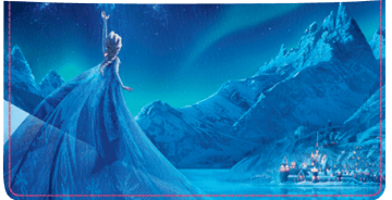 Enlarged view of disney's frozen checkbook cover