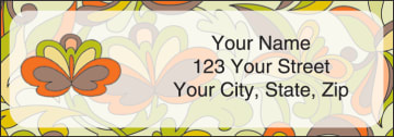 Enlarged view of flower power address labels