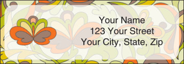 flower power address labels - click to preview