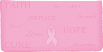 Enlarged view of hope for the cure checkbook cover