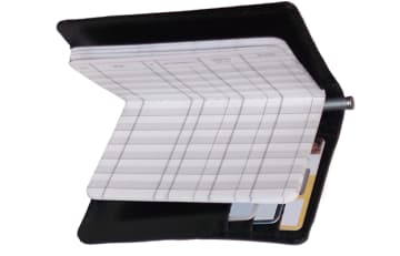 black leather debit organizer - click to preview