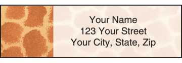 Enlarged view of animal print address labels