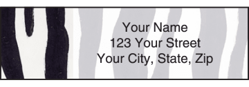 Enlarged view of animal print address labels