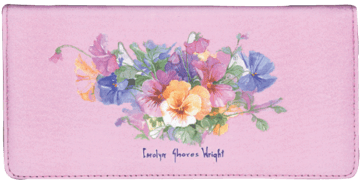 Enlarged view of pansies checkbook cover