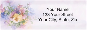 pansies address labels - click to preview