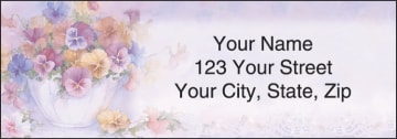 pansies address labels - click to preview