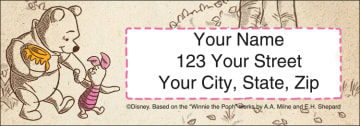 Enlarged view of winnie the pooh address labels
