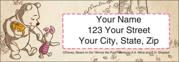 winnie the pooh address labels - click to preview