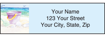 Enlarged view of seaside address labels