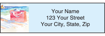Enlarged view of seaside address labels