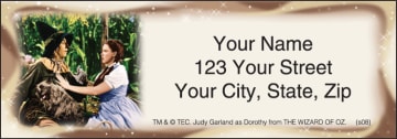 Enlarged view of the wizard of oz address labels