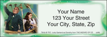 Enlarged view of the wizard of oz address labels
