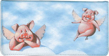 Enlarged view of when pigs fly checkbook cover
