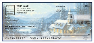 thomas kinkade churches side tear checks - click to preview