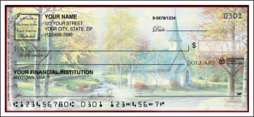 thomas kinkade churches side tear checks - click to preview