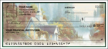 thomas kinkade churches side tear checks - click to preview