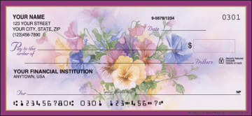 Enlarged view of pansies checks