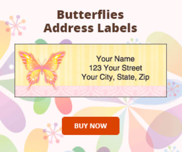 Butterflies Address Labels