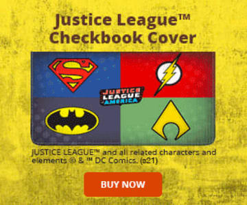 The Justice League Checkbook Cover
