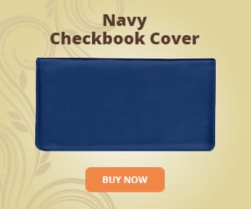 Navy Blue Checkbook Cover