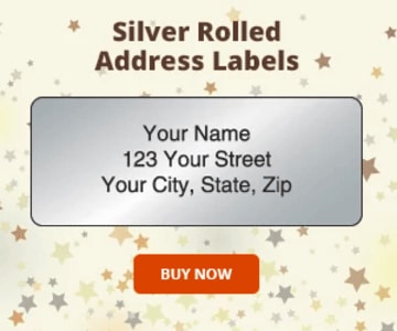 Silver Rolled Address Labels