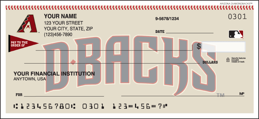 MLB ARIZONA DIAMONDBACKS CHECKS