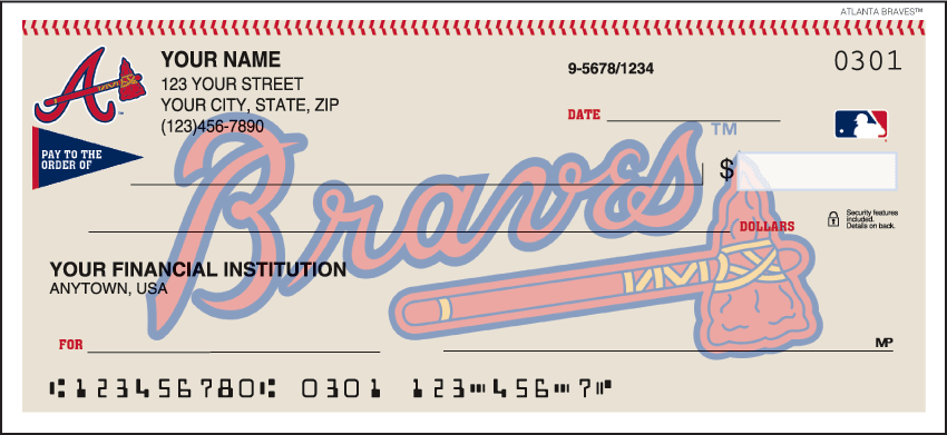 MLB ATLANTA BRAVES CHECKS