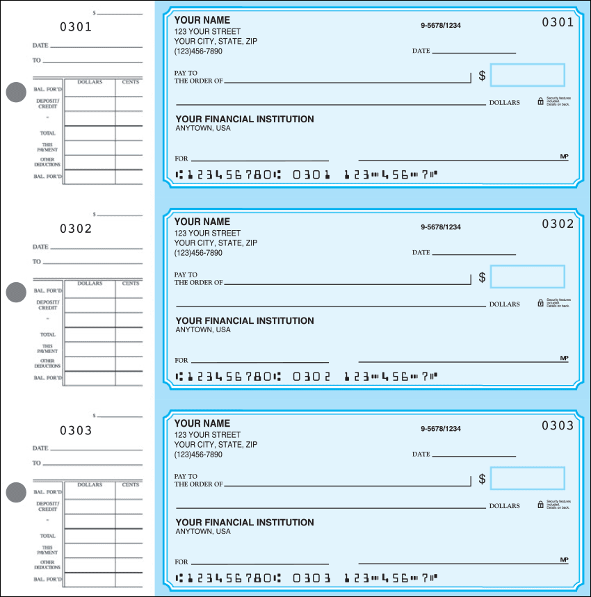 Blue Classic Desk Set Checks Designer Checks