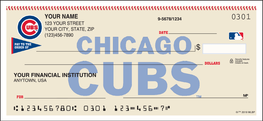 MLB CHICAGO CUBS CHECKS