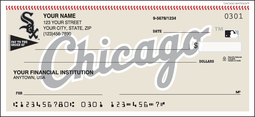 MLB CHICAGO WHITE SOX CHECKS