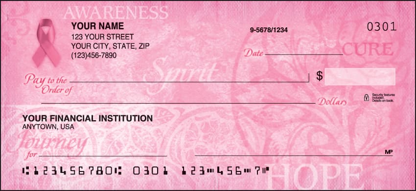 Hope for the Cure-Breast Cancer Inspiration Personal Checks
