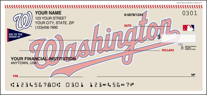 MLB WASHINGTON NATIONALS CHECKS