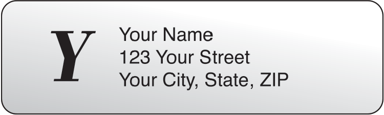 Clear Monogram Address Labels Roll of 500