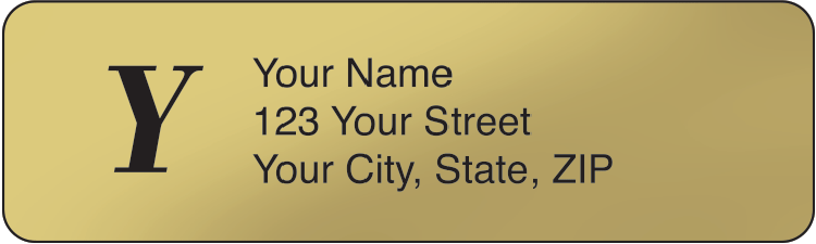 Gold Monogram Address Labels Roll of 500