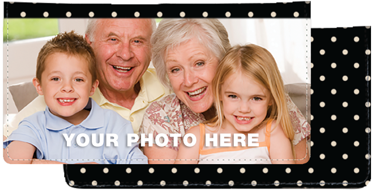 Buy Fabric Photo Checkbook Cover Polka Dots