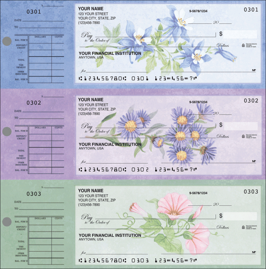 American Wildflowers Checks - 1 Box - Singles