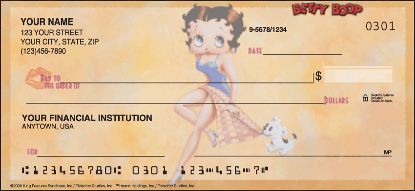 Betty Boop Just Say Boop Checks Personal Checks - 1 Box - Duplicates