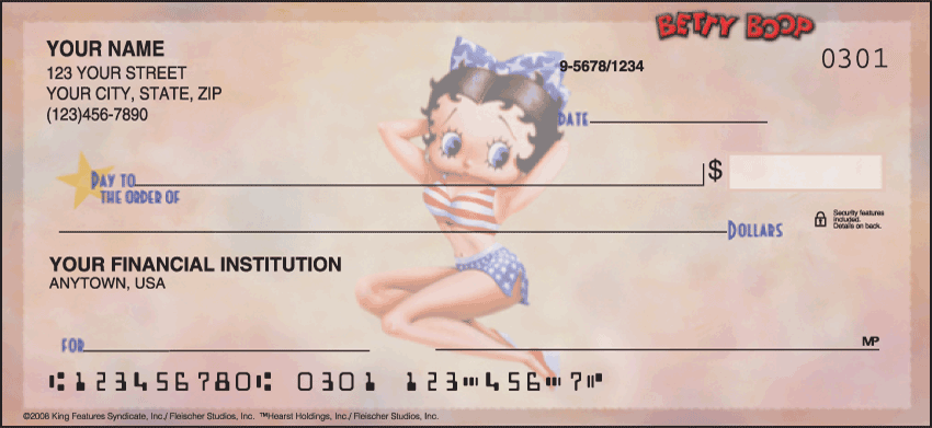 Betty Boop Just Say Boop Checks Personal Checks - 1 Box - Duplicates