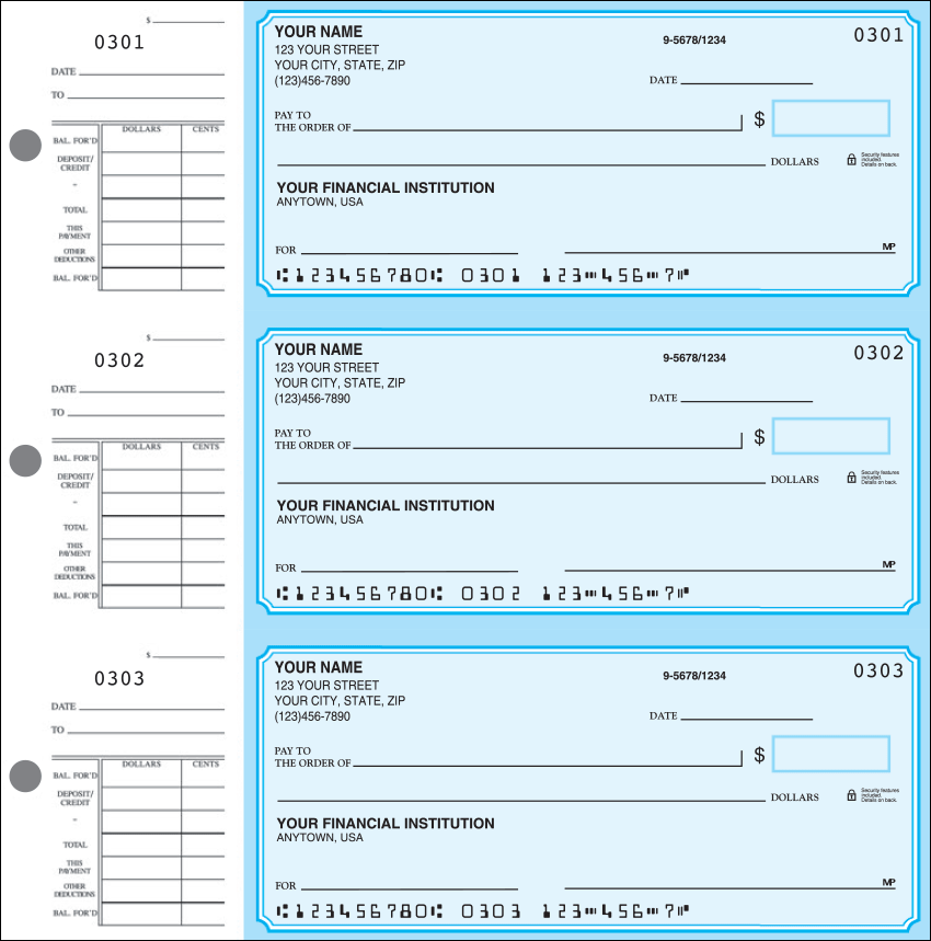 Blue Classic Checks - 1 Box - Duplicates