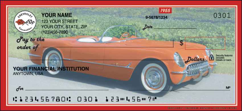 Corvette Recreation Personal Checks - 1 Box - Singles