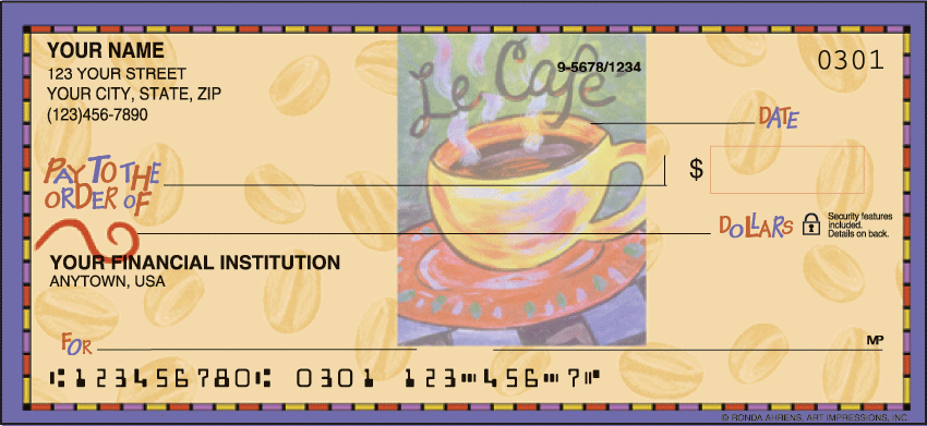 Cup o&#039; Java Checks Personal Checks - 1 Box - Singles