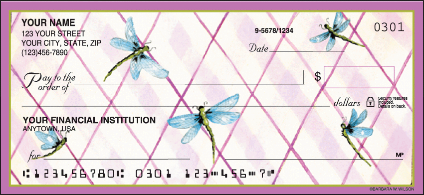 Cute as a Bug Garden Personal Checks - 1 Box - Singles