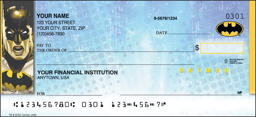 DC Super Heroes Warner Bros Personal Checks – 1 Box – Duplicates